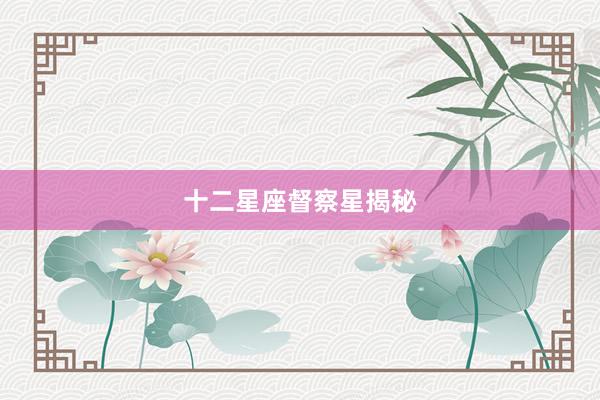 十二星座督察星揭秘